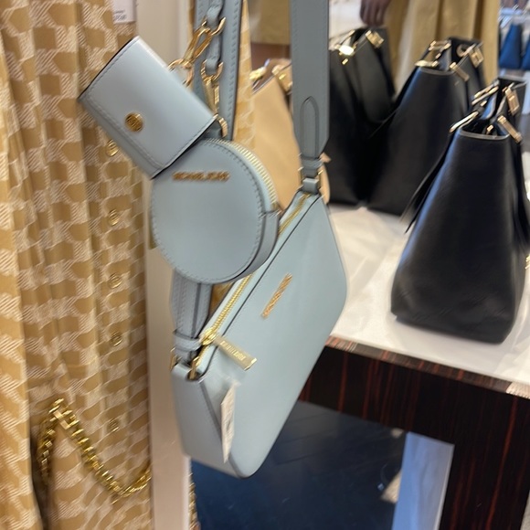 MICHAEL KORS JET SET TRAVEL SMALL SHOULDER CROSSBODY BAG WITH TECH ATTCH AIRPOD - Picture 14 of 16